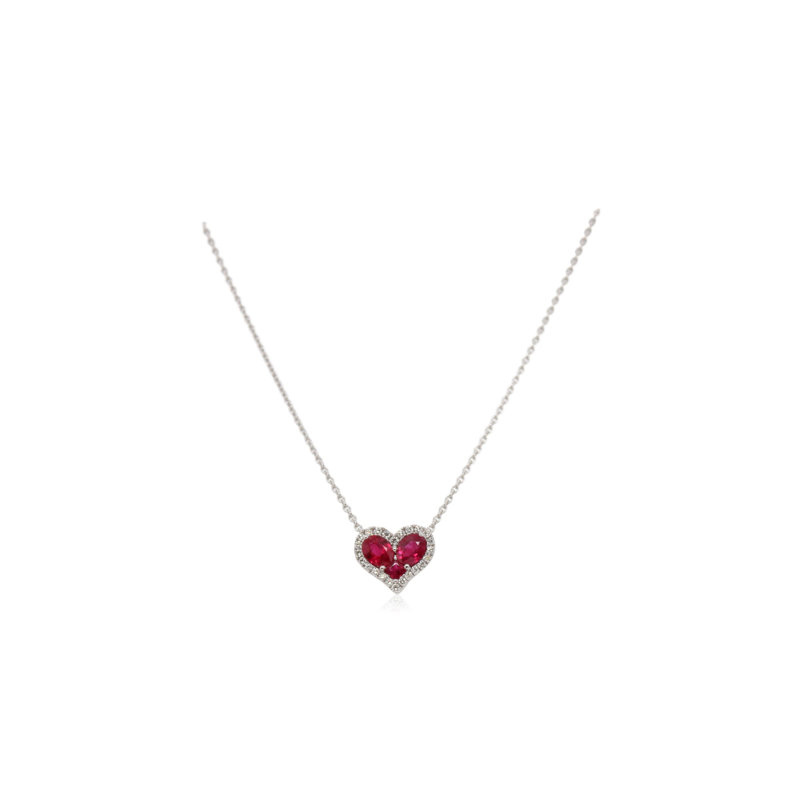 Ruby and Diamond Heart Pendant