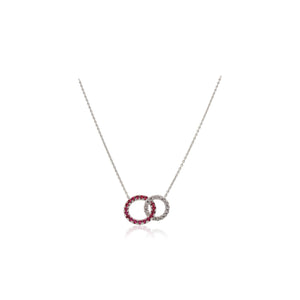 White Gold Ruby and Diamond Pendant