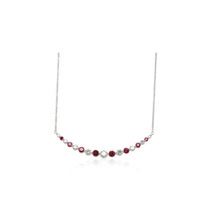 Ruby and Diamond Curved Necklace