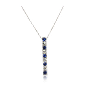 Sapphire and Diamond Bar Pendant