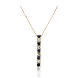 Alternating Sapphire and Diamond Bar Pendant