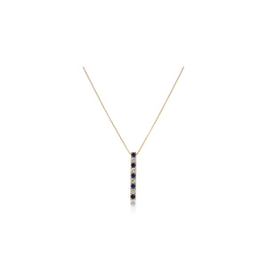 Alternating Sapphire and Diamond Bar Pendant