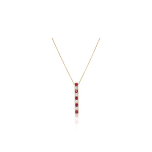 Ruby and Diamond Bar Pendant