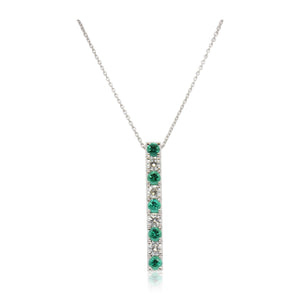 Alternating Emerald and Diamond Bar Pendant