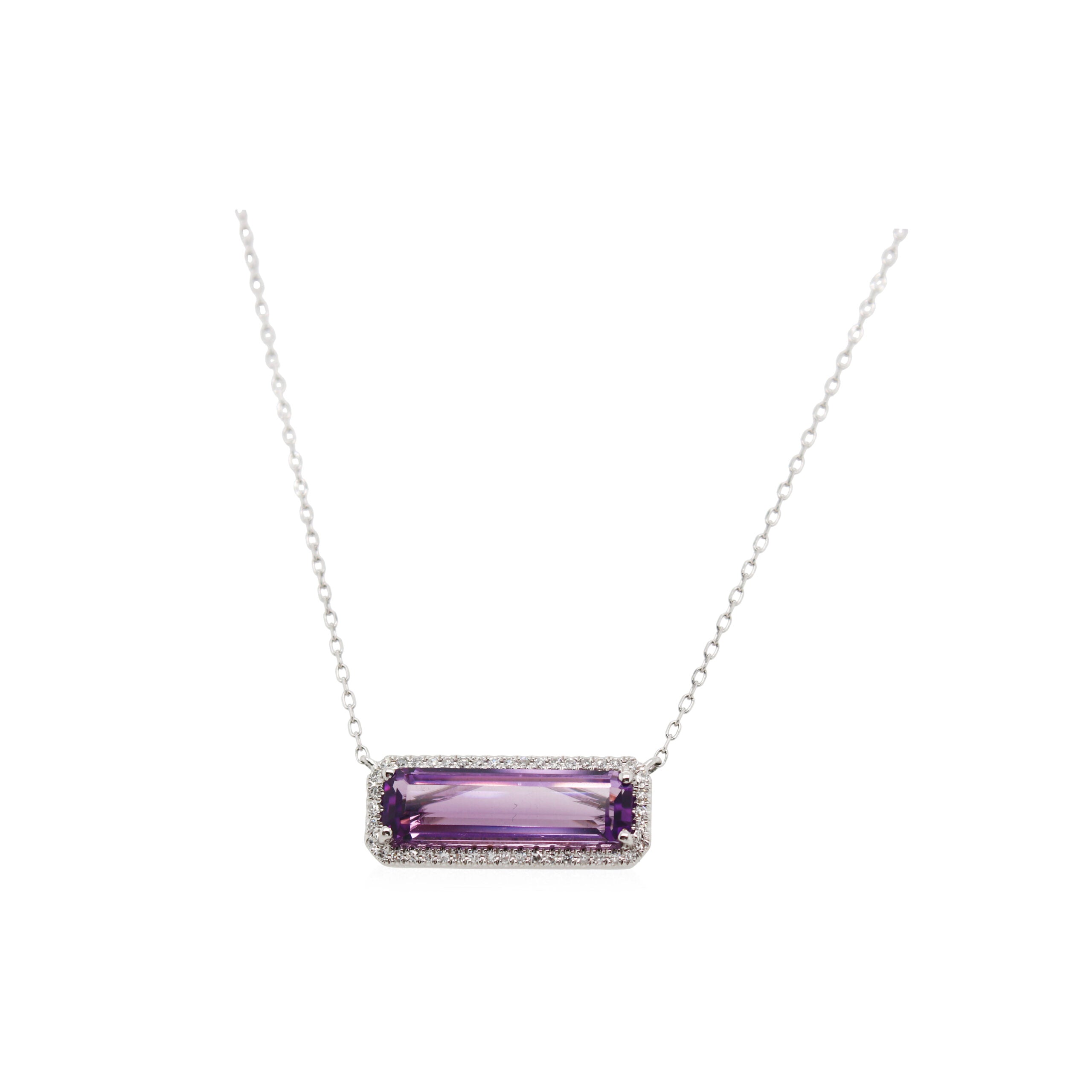 3.00ct Baguette Amethyst and Diamond Pendant