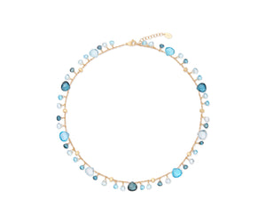 Marco Bicego Paradise Collection 18k Yellow Gold Mixed Topaz Single Strand Necklace