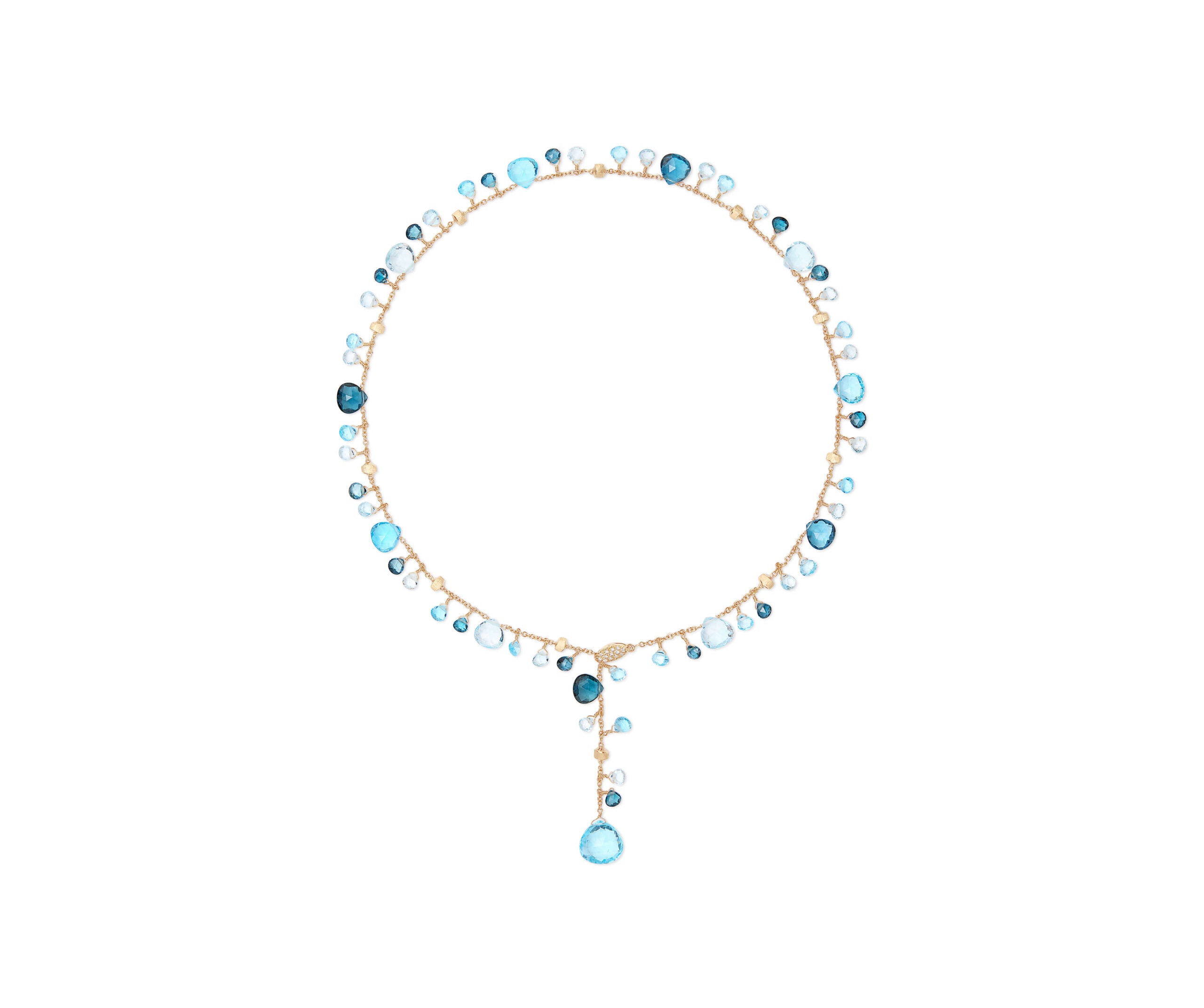 Marco Bicego Paradise Collection 18k Yellow Gold Mixed Topaz Lariat Necklace