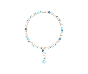 Marco Bicego Paradise Collection 18k Yellow Gold Mixed Topaz Lariat Necklace
