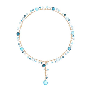 Marco Bicego Paradise Collection 18k Yellow Gold Mixed Topaz Lariat Necklace