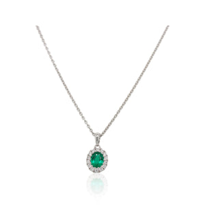 0.35ct Emerald and Diamond Pendant