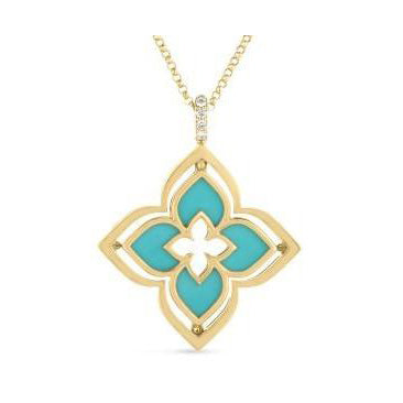 Roberto Coin Turquoise and Diamond Necklace