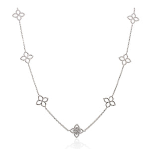 Roberto Coin Princess Flower Diamond Station Necklace