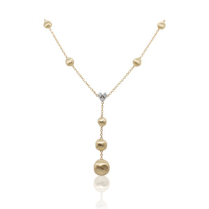 Marco Bicego Africa Collection 18 Karat Yellow Gold And Diamond Station Lariat Necklace