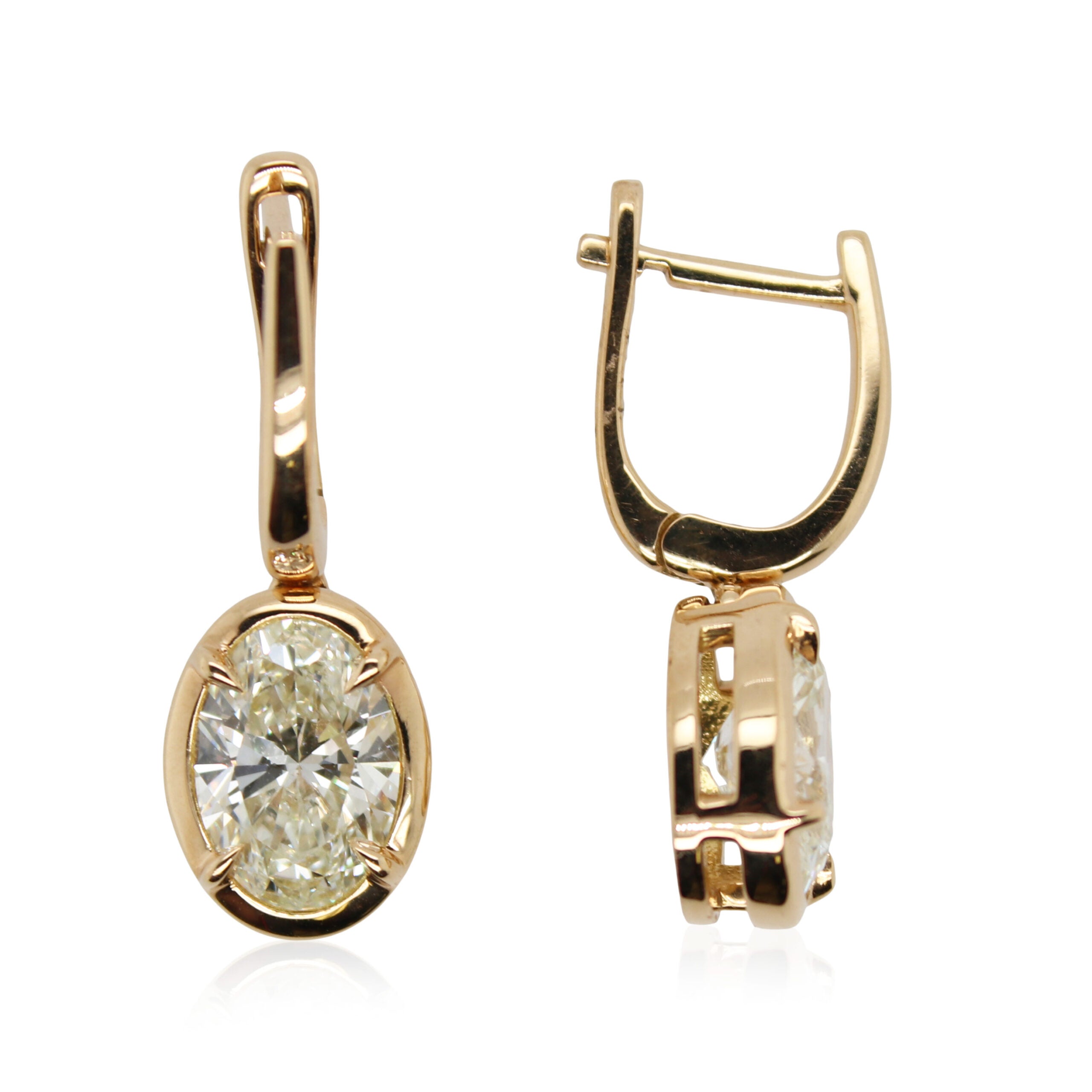 Diamonds of Wonder Bezel Set Oval Diamond Earrings