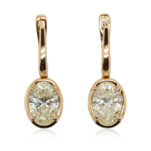 Diamonds of Wonder Bezel Set Oval Diamond Earrings