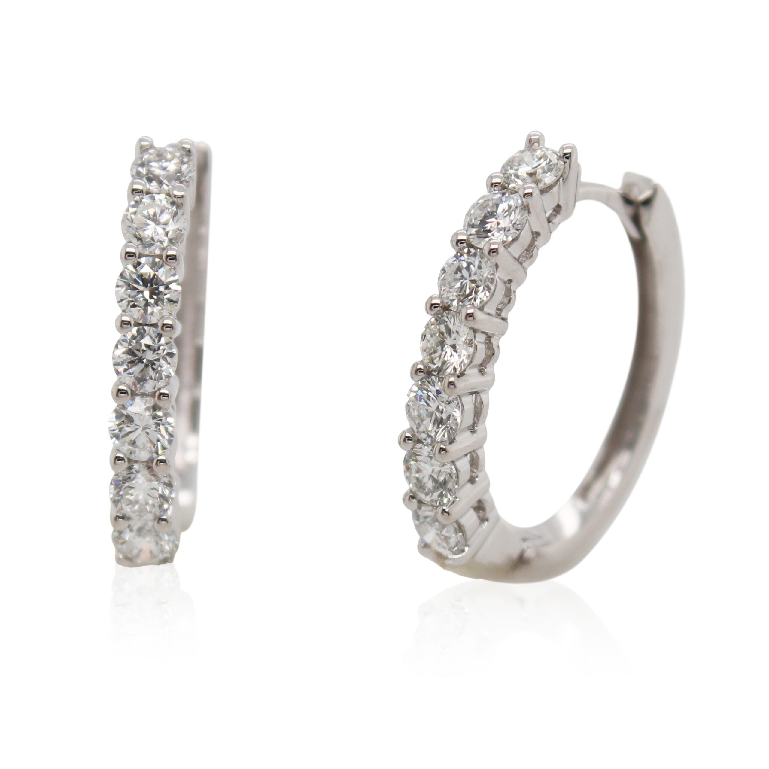 Diamond Huggie Hoop Earrings