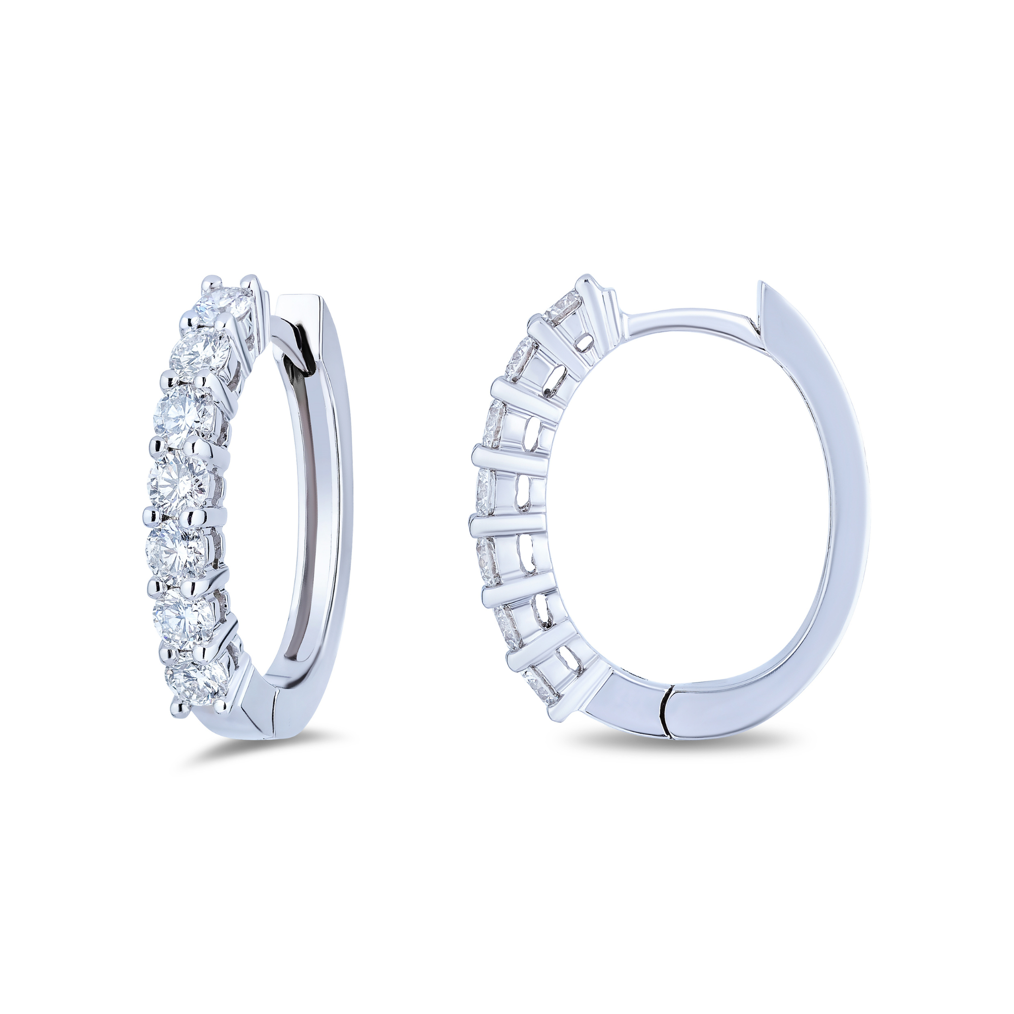 Diamond Huggie Hoop Earrings