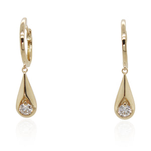 Diamond Teardrop Drop Earrings