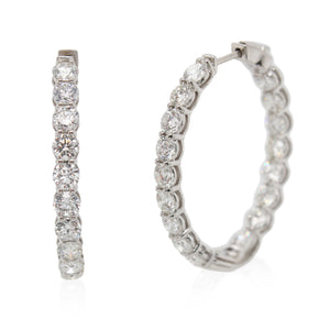 Round Diamond In/Out Hoops
