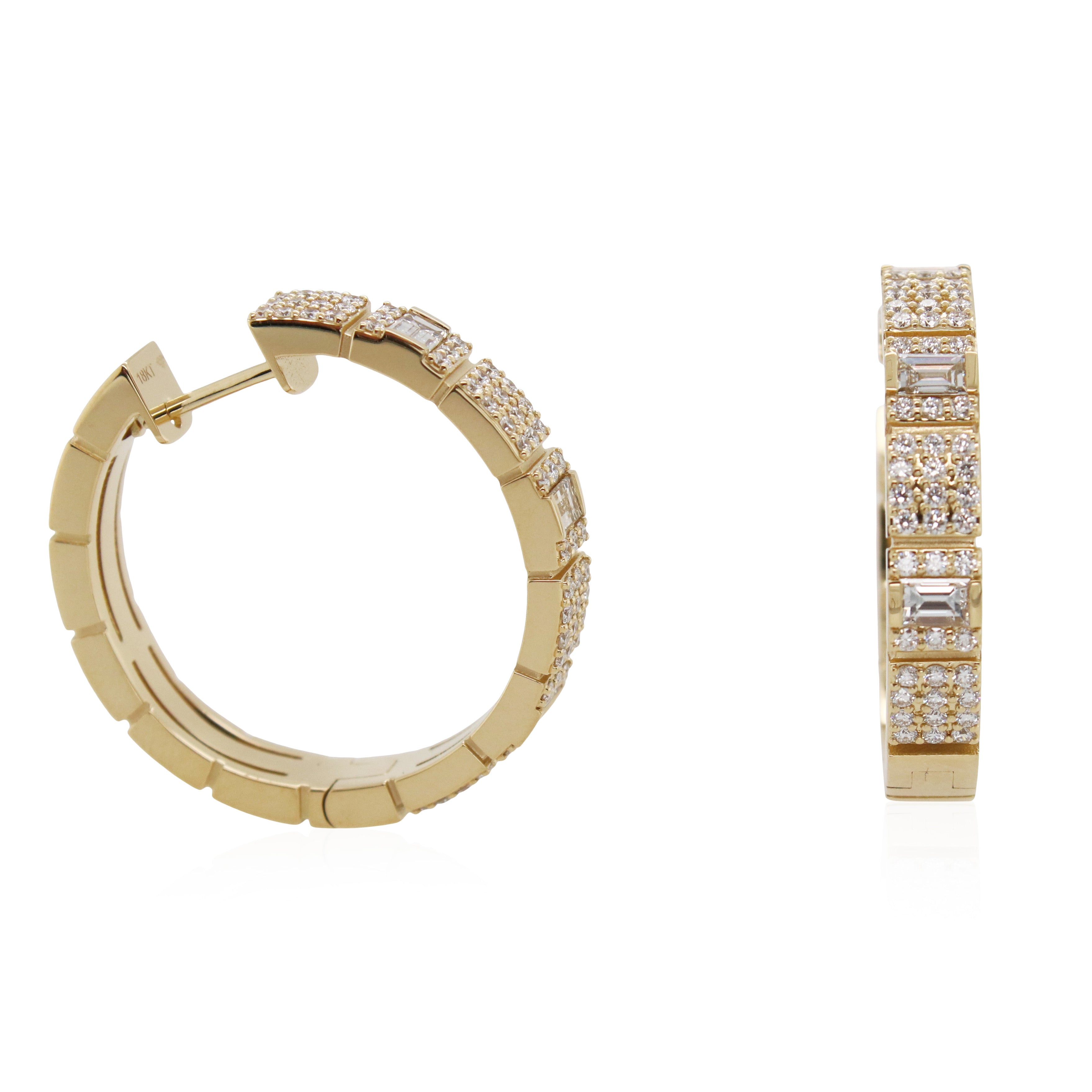 Roberto Coin Obelisco Diamond Hoops