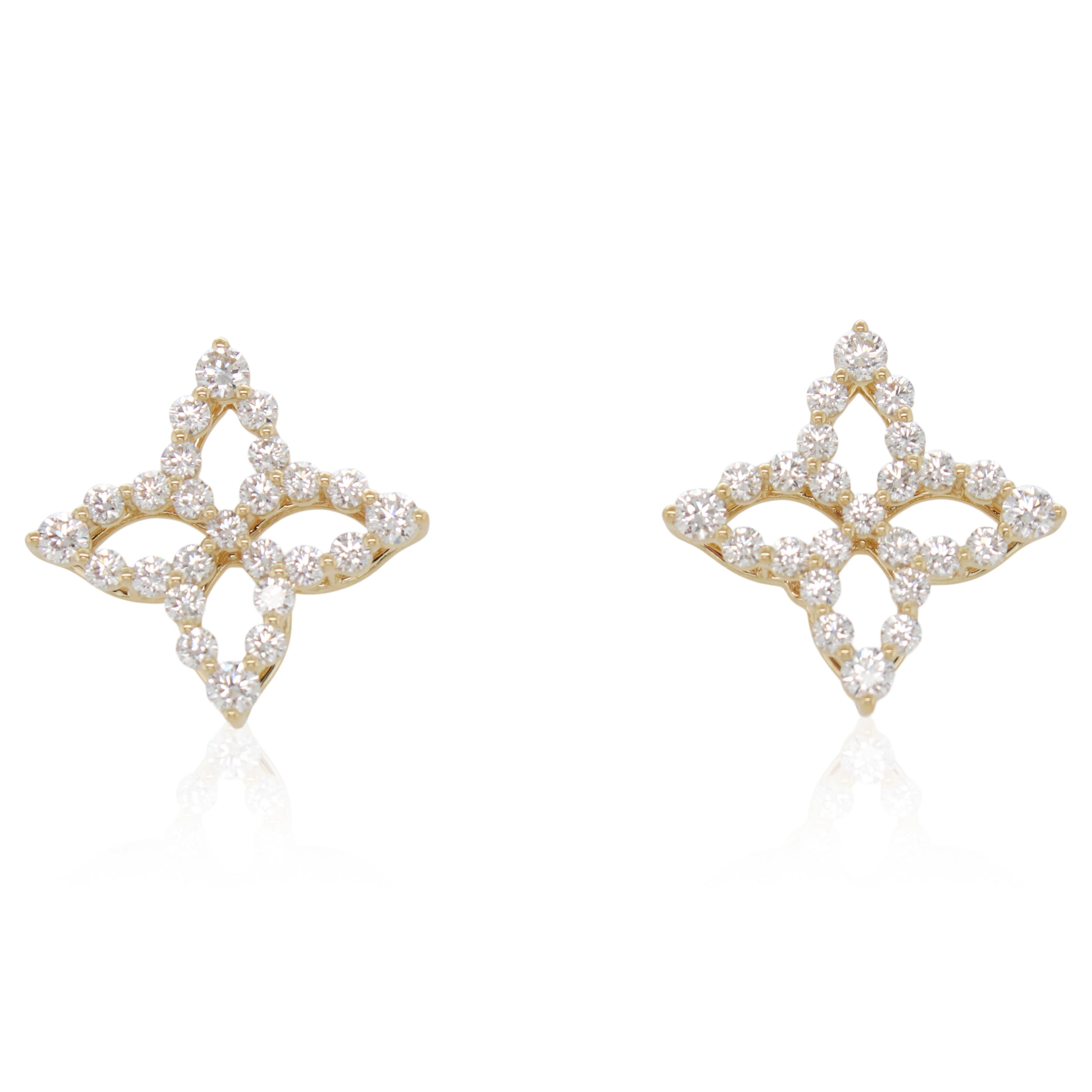 Roberto Coin Diamond Princess Stud Earrings