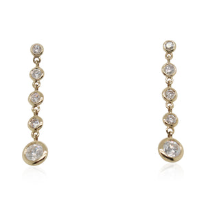 Bezel Set Diamond Dangle Earrings