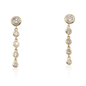 0.56 Total Weight Bezel Set Diamond Dangle Earrings