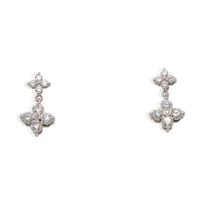 Diamond Floral Cluster Earrings
