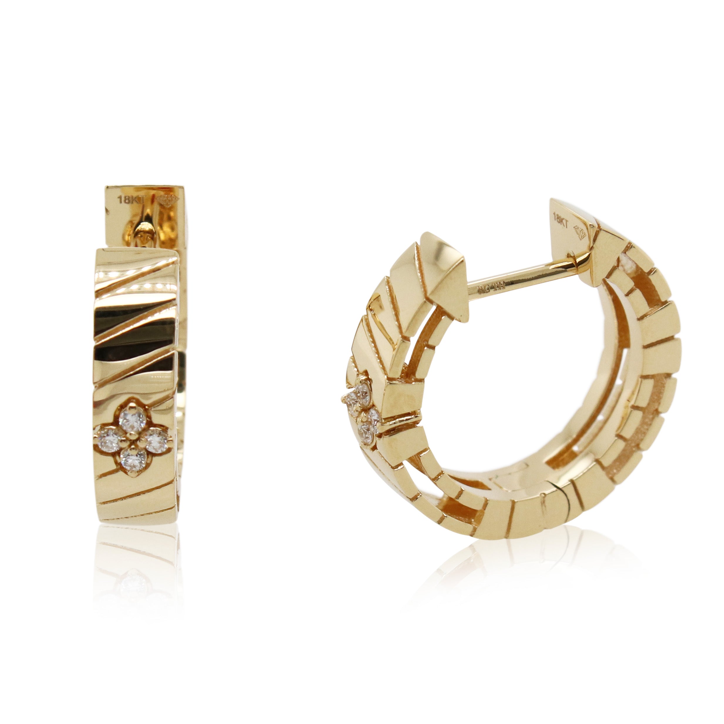 Roberto Coin Love in Verona Diamond Huggie Hoops