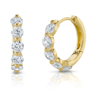 0.92ct Total Weight Diamond Huggie Hoops