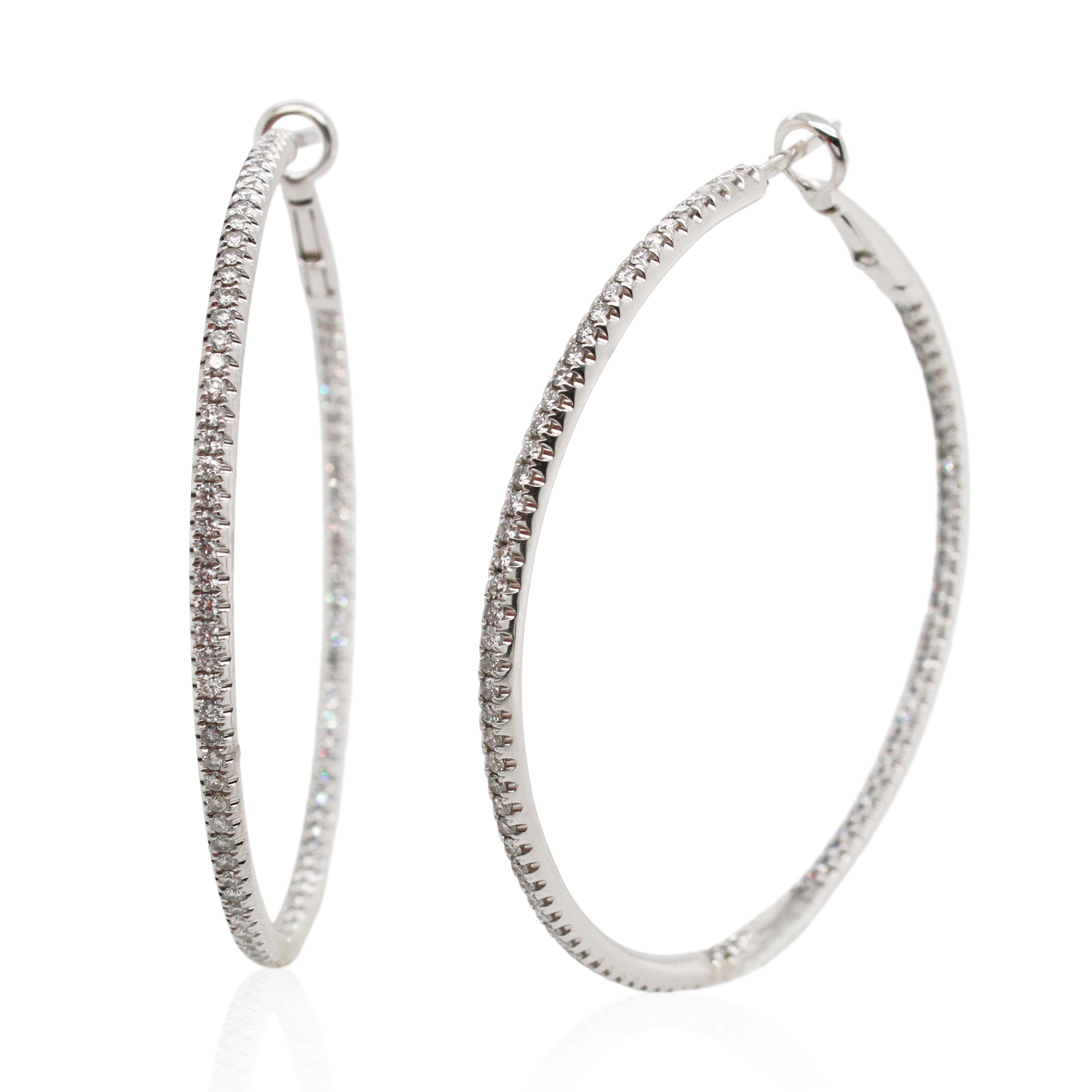 1.58ct Total Weight Diamond 2" Hoops