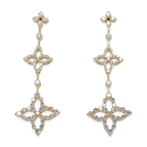 Roberto Coin Diamond Princess Flower Triple Drop Earrings