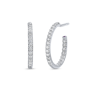 Roberto Coin Small Inside Outside Diamond Hoop Earrings