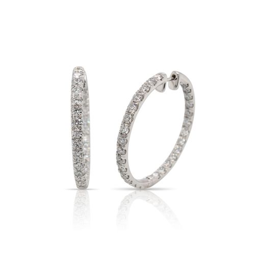 Diamond In and Out Hoop Earrings