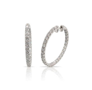 Diamond In and Out Hoop Earrings