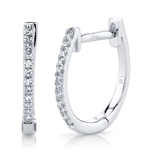 Diamond Huggie Hoop Earrings