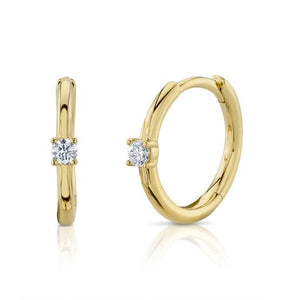 Diamond Huggie Hoop Earrings