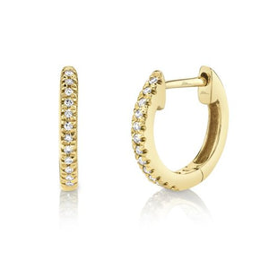 Diamond Huggie Hoop Earrings