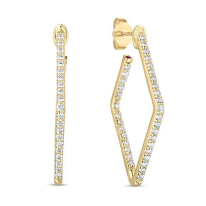 Roberto Coin Diamond Square Hoop Earrings