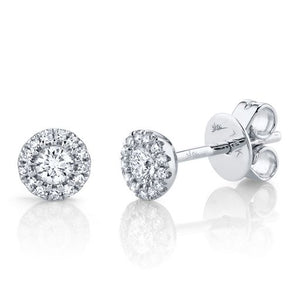0.24ct Total Weight Diamond Halo Stud Earrings