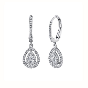 Diamond Pear Drop Earrings