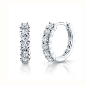 Diamond Huggie Hoop Earrings