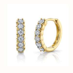 Diamond Huggie Hoop Earrings