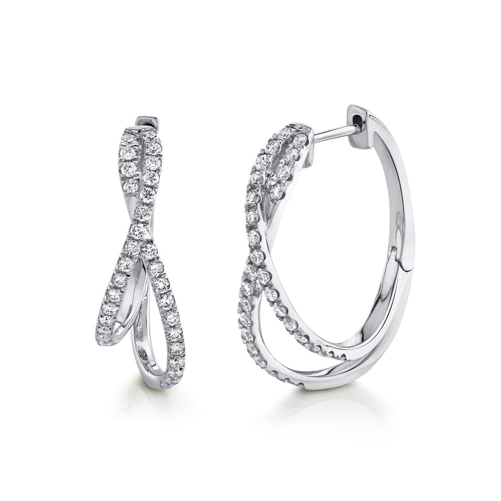 Diamond Double Oval Hoop Earrings