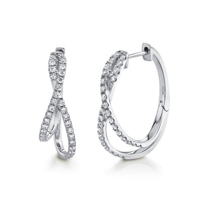 Diamond Double Oval Hoop Earrings