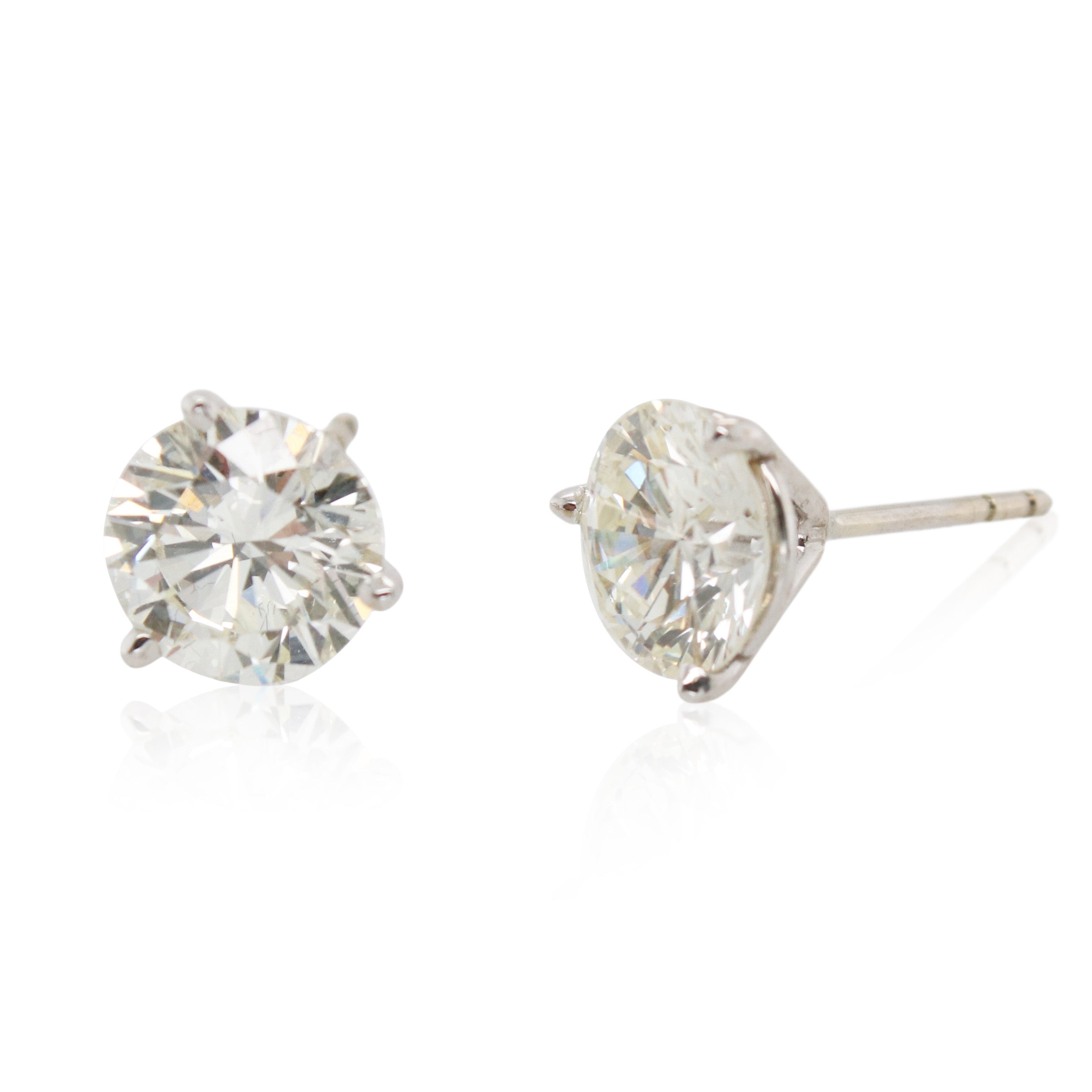 3.10ct Total Weight Diamond Stud Earrings
