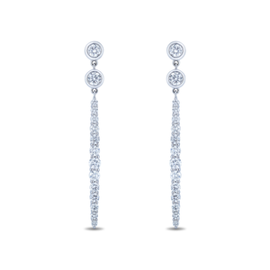Diamond Single Bar Drop Earrings