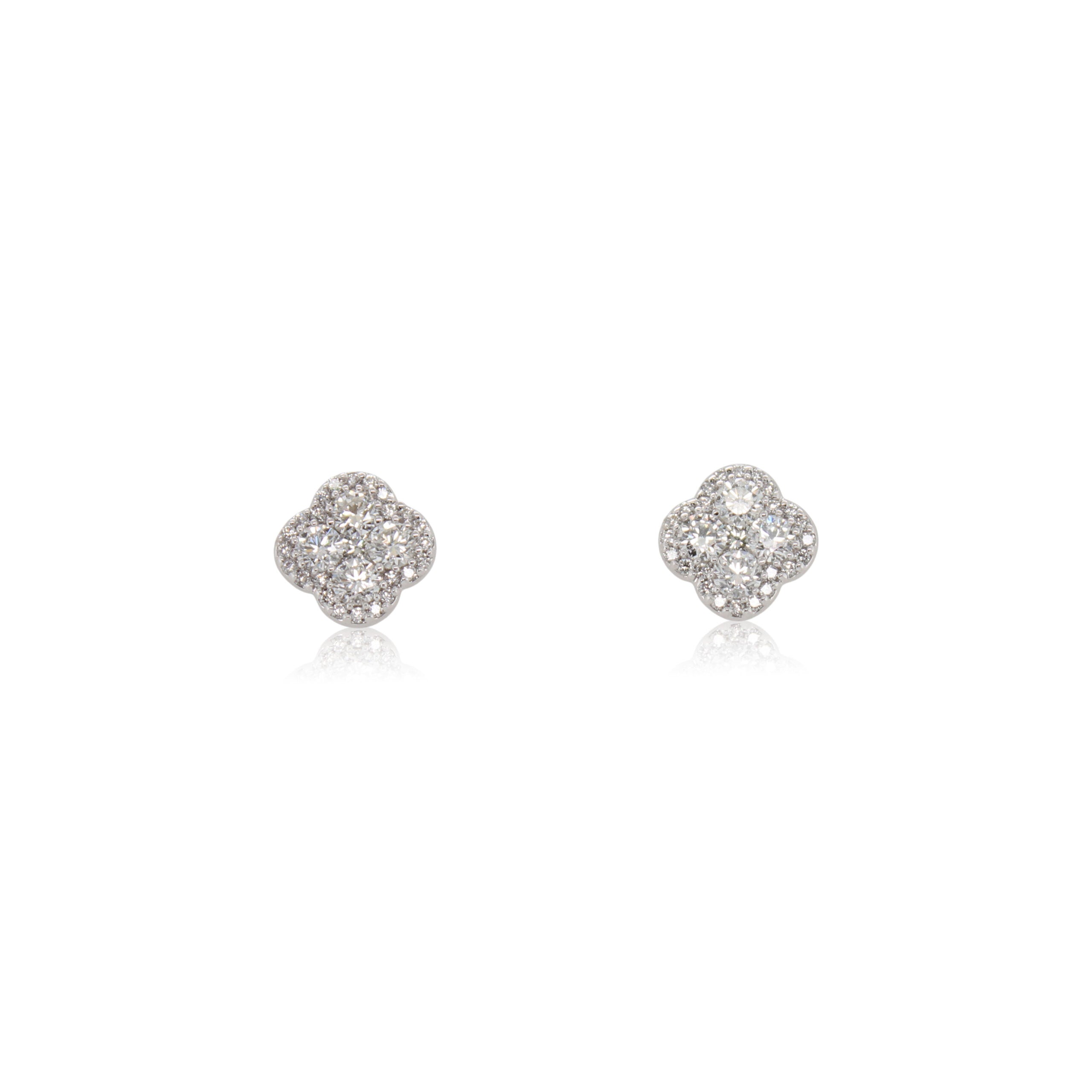 Diamond Halo Stud Earrings