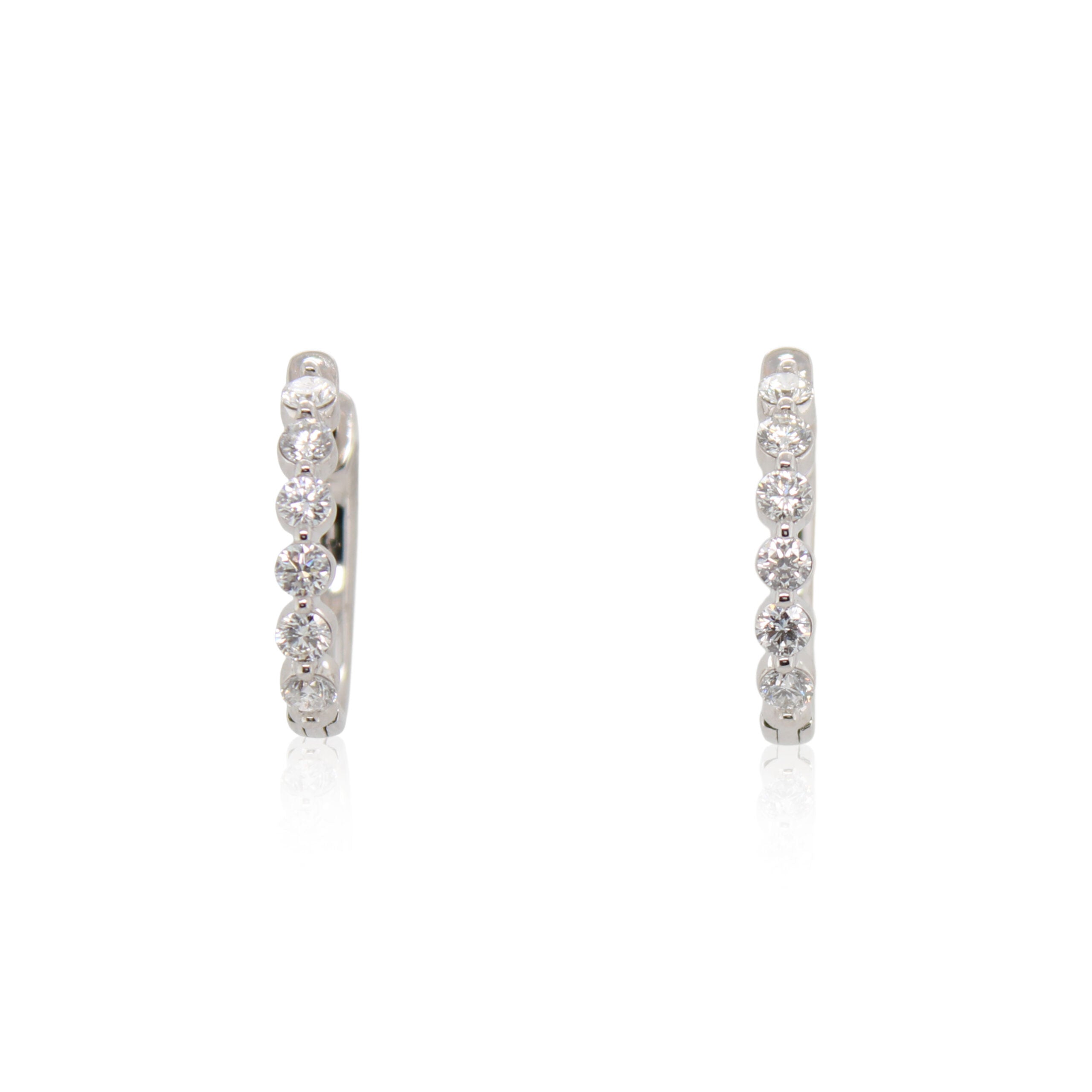 White Gold Diamond Hoop Earrings