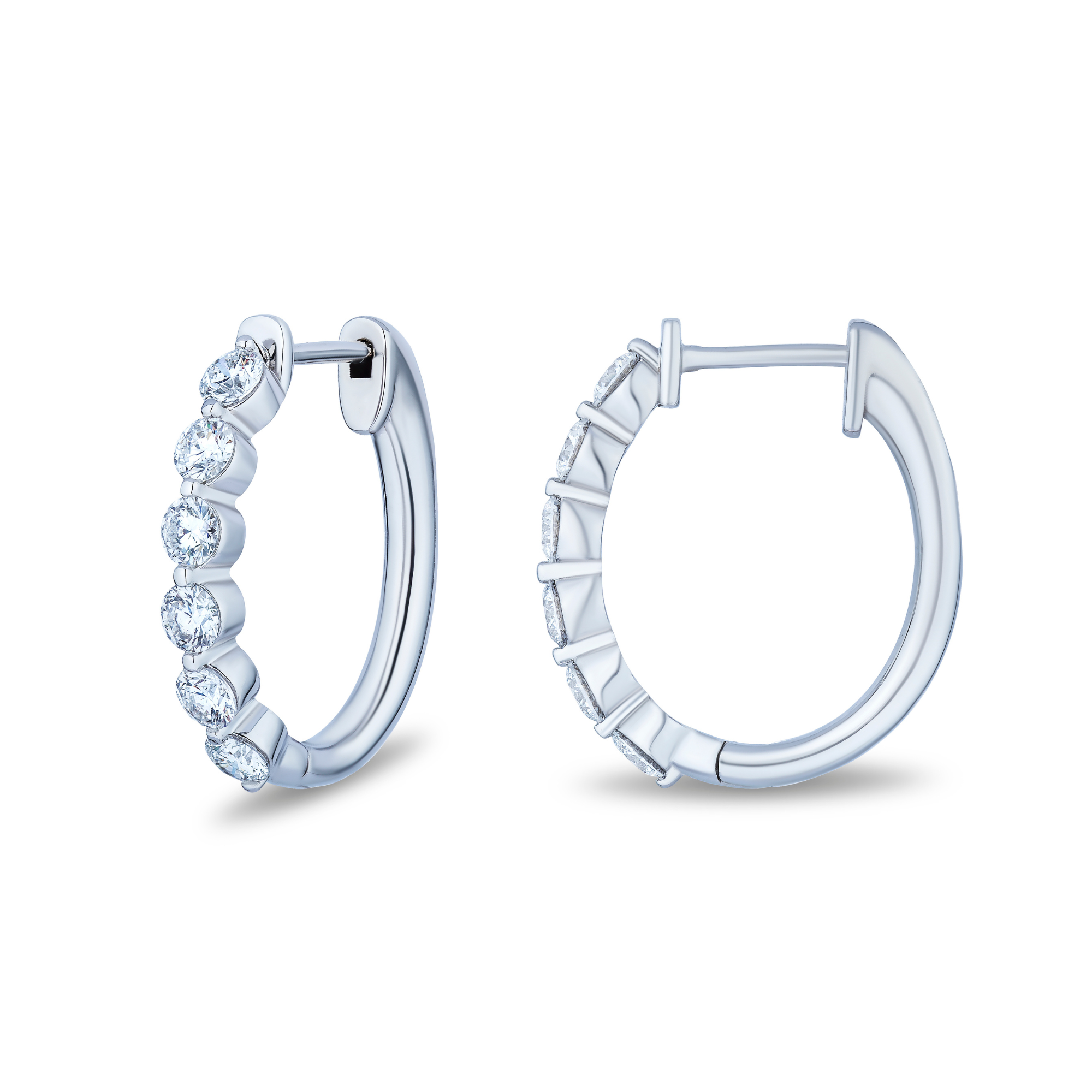 Diamond Single Prong Hoops